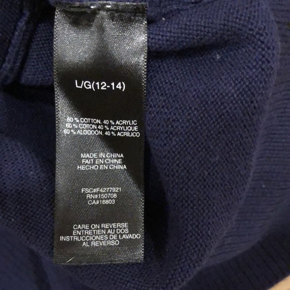 Blue “Smile” sweater. Great for fall or spring or layered in winter. - Picture 3 of 3